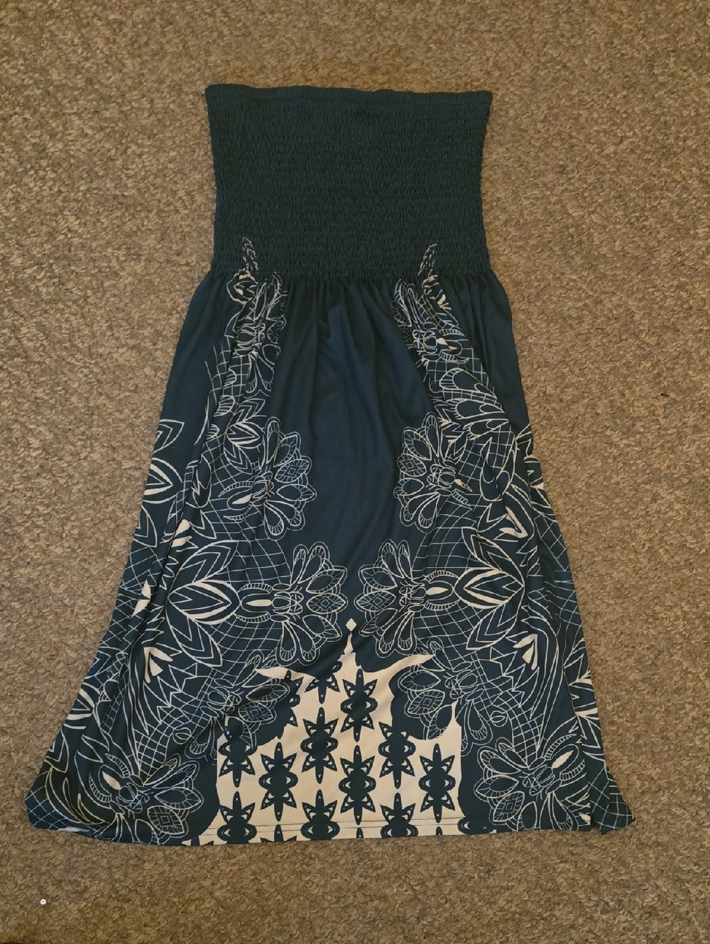 Smocked Strapless Maxi Dress